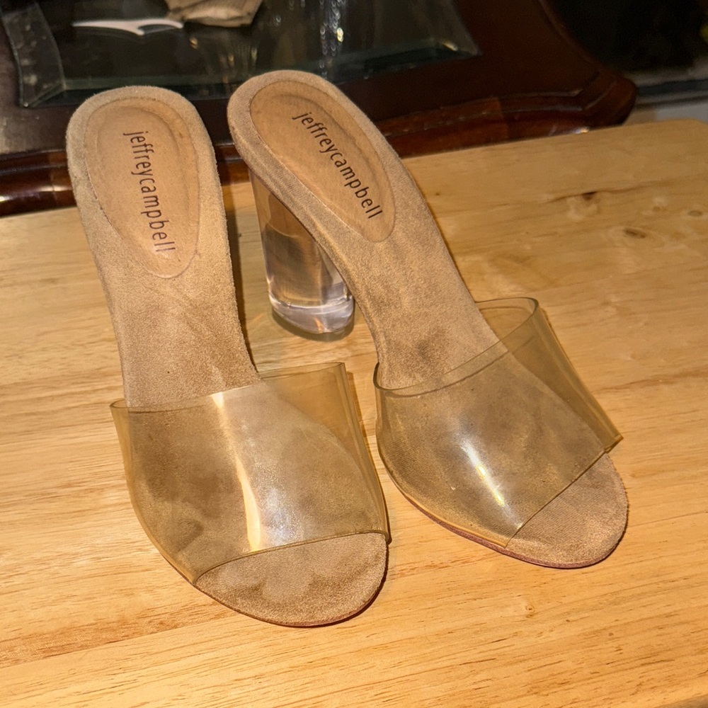 Jeffrey Campbell Transparent Tan Heels